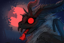 Load image into Gallery viewer, Digital paining of Mothman Character for Lycantasy
